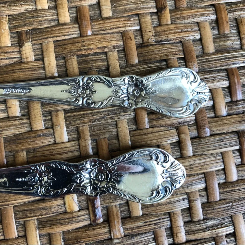 1847 Rogers Bros Heritage Condiment Set - Cocktail Fork & Sugar Sifter Spoon